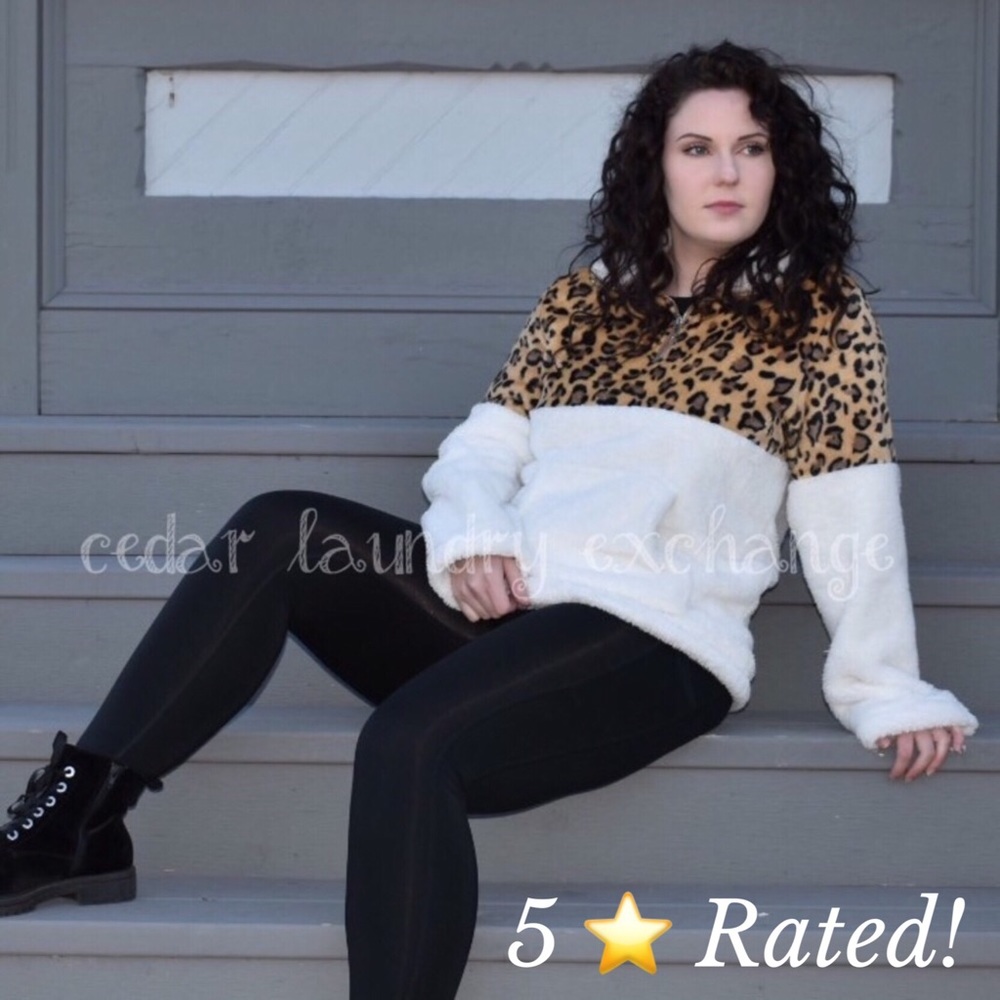 Leopard Fuzzy Fleece ZipUp Jacket 5 Stars